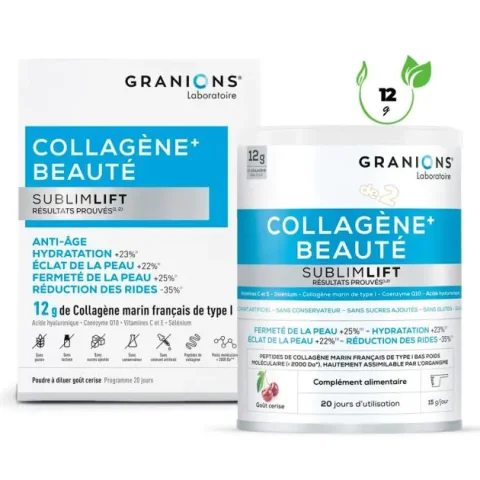 Collagène Marin Beauté Sublimlift - GRANIONS - Acide Hyaluronique + Coenzyme Q10 - En poudre - 300 mg