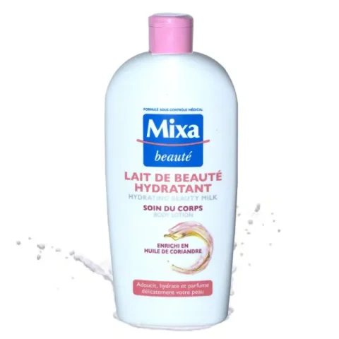 Mixa Beauté Lait Hydratant Corps - 375 ml - Enrichi en Huile de Coriandre - Soin Nourrissant Peaux Sèches
