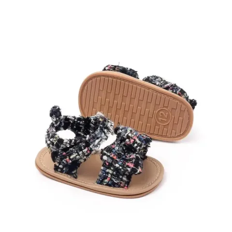 Sandales imprimées mode, semelle en caoutchouc Velcro - Taille 12 cm - Pour enfants de 6 à 12 mois