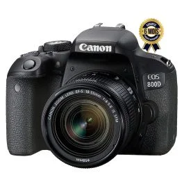 Appareil Photo Canon EOS 800D + Objectif EF-S 18-55 mm - Reflex Numérique 24,2 MP - Ecran tactile orientable - Vidéo FHD 60P - Wfi/NFC - BT - 6 Mois