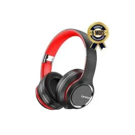 Casque d'écoute sans fil Bluetooth 5.0 Lenovo HD200 - rouge - 500mAh - 03 mois de garantie