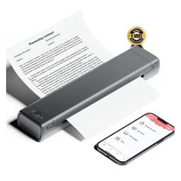 Imprimante thermique portable A4 - Phomemo M08F - Prend en charge papier thermique A4 de 8,26 x 11,69 pouces - Compatible avec téléphone et laptop - 6 Mois