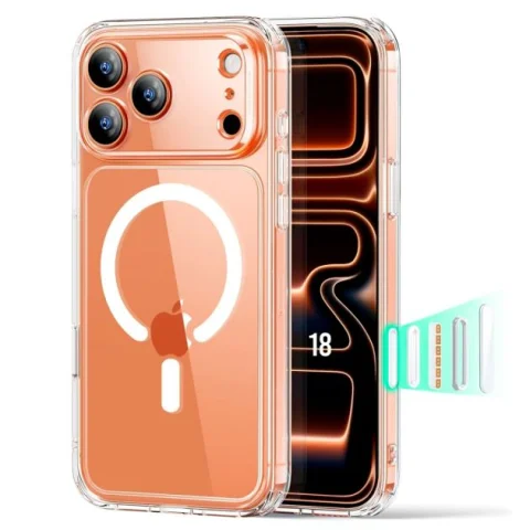 Pochette transparente compatible Magsafe pour iPhone 17 Pro