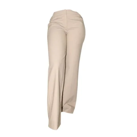 Pantalon femme à coupe large en coton - Kaki
