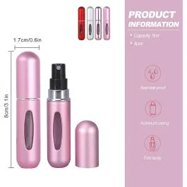 Flacons de parfum rechargeables de voyage - Pour femmes et hommes - Format de poche - 5 ml