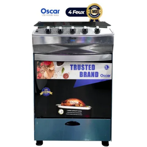 CUISINIERE A GAZ 4 FEUX ARGENT OSCAR 24 Luxe - 6 mois de garantie