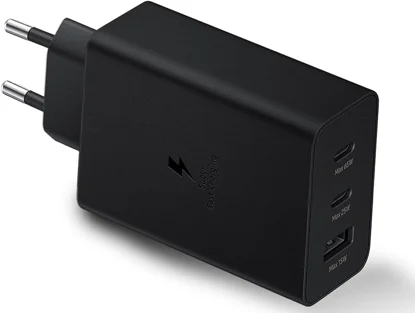 Boitier de charge à 03 ports SAMSUNG - 65W - Noir - 02 ports USB type C - 01 port USB type A