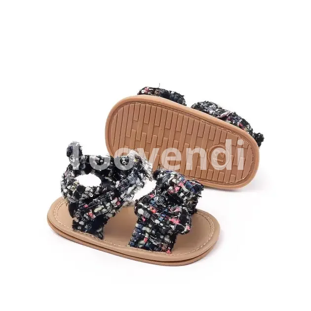 Sandales imprimées mode, semelle en caoutchouc Velcro - Taille 12 cm - Pour enfants de 6 à 12 mois