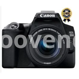 Appareil Photo Canon Eos 250D + Objectif Efs 18-55mm - Reflex Numérique 24.1 MP - Ecran tactile orientable 3" - Viseur optique - Vidéo Ultra HD - Wi-Fi - Bt - 6 Mois