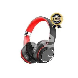 Casque d'écoute sans fil Bluetooth 5.0 Lenovo HD200 - rouge - 500mAh - 03 mois de garantie