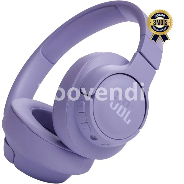 Casque sans fil - JBL Tune 720BT - Écouteurs supra-auriculaires sans fil - Son de basses pures - Bluetooth 5.3 - Batterie 76 heures - Appels mains libres - Connexion multipoint - Câble audio pliable et détachable - Garantie 6 Mois