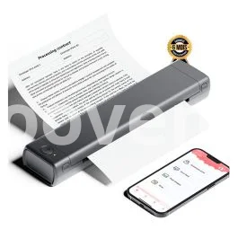 Imprimante thermique portable A4 - Phomemo M08F - Prend en charge papier thermique A4 de 8,26 x 11,69 pouces - Compatible avec téléphone et laptop - 6 Mois