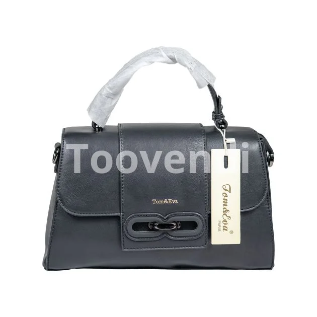 Handbag with shoulder strap - Tom & Eva - 24B-5900 - Black imitation leather