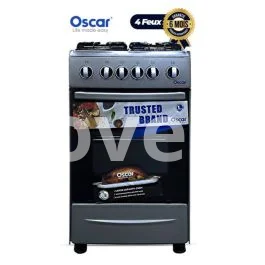 Cuisinière Oscar 4 Feux - 50 x 50 - Gris - Allumage automatique - Garantie 06 mois