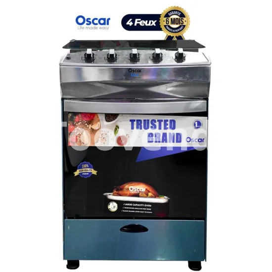 CUISINIERE A GAZ 4 FEUX ARGENT OSCAR 24 Luxe - 6 mois de garantie