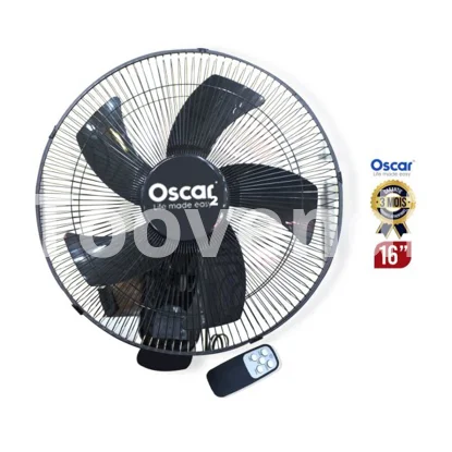 Ventilateur mural Oscar 16″ OSC‑40‑17R – 60 W – 3 vitesses – Orientation réglable – Télécommande – Garantie 6 mois
